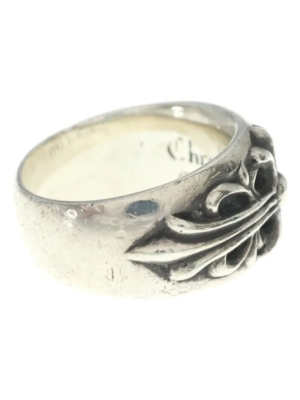 Chrome Hearts Flrl Floral Cross Ring Silver